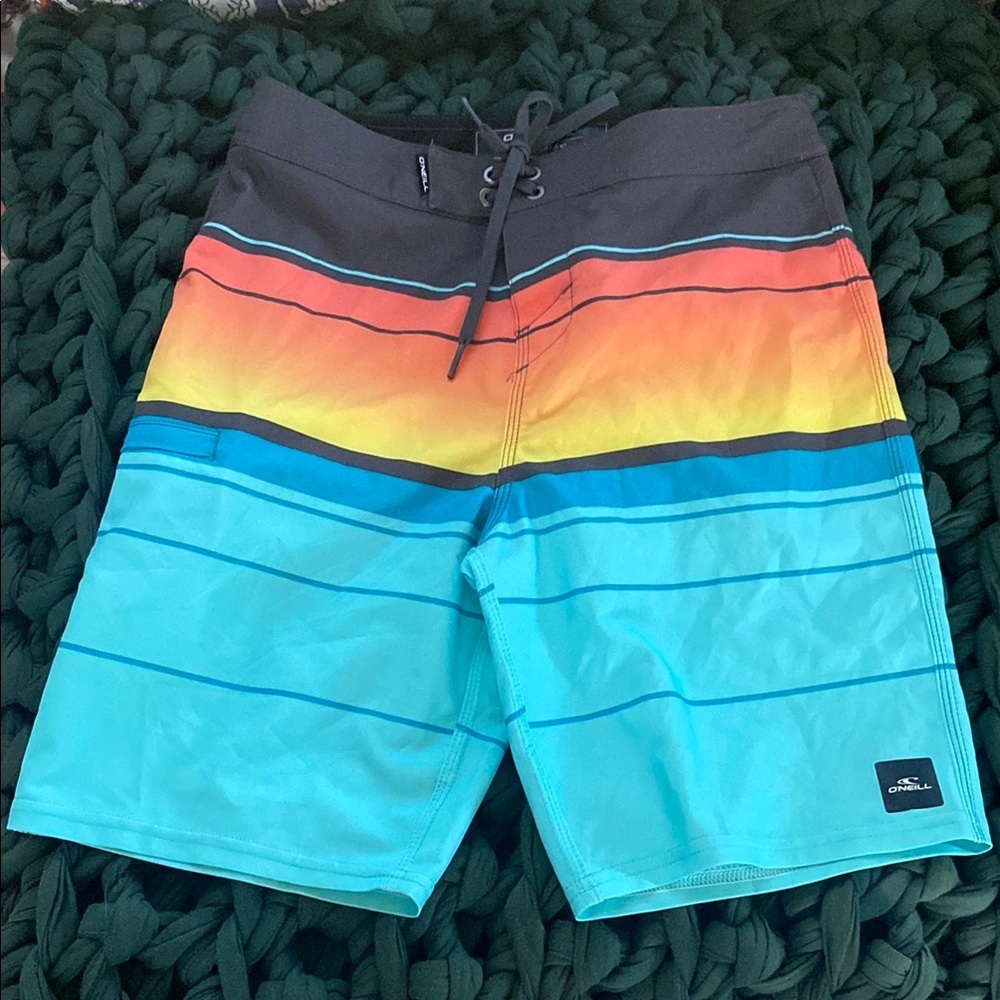 Quiksilver Black and Orange Board Shorts Swimwear boys size 27